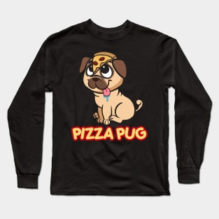 pizza pug dog Long Sleeve T-Shirt